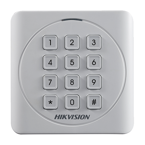 Cititor proximitate cu tastatura Hikvision DS-K1801MK, cartele Mifare 13.56 MHz, format patrat