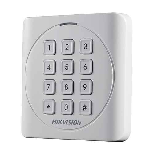 Cititor proximitate cu tastatura Hikvision DS-K1801MK, cartele Mifare 13.56 MHz, format patrat