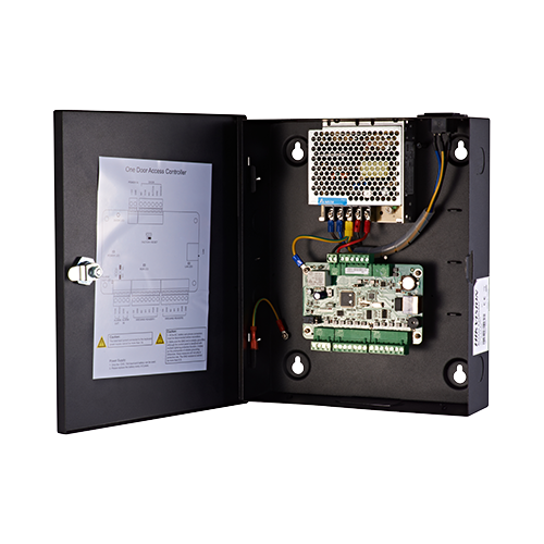 Centrala control acces Hikvision DS-K2801, o usa bidirectionala, 2 cititoare Wiegand, cutie si sursa