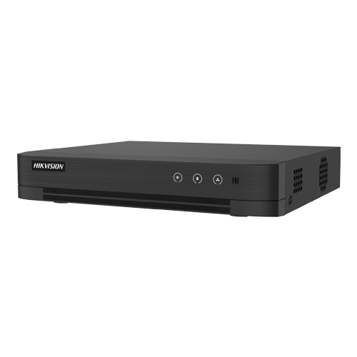 DVR hibrid 4 canale Hikvision AcuSense iDS-7204HQHI-M1-T, 3K + 1 IP, 1 HDD 10 TB, audio pe coaxial