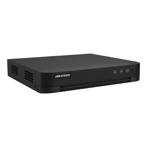 DVR hibrid 8 canale Hikvision AcuSense iDS-7208HQHI-M1-T, 3K + 2 IP, 1 HDD 10 TB, audio pe coaxial
