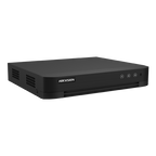 DVR hibrid 8 canale Hikvision AcuSense iDS-7208HUHI-M1/T, 5MP si 4 canale IP, audio pe coaxial