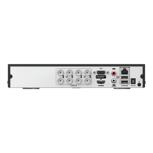 DVR hibrid 8 canale Hikvision AcuSense iDS-7208HUHI-M1/T, 5MP si 4 canale IP, audio pe coaxial