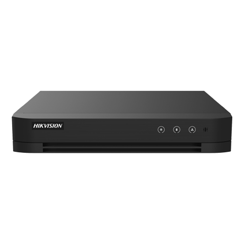 DVR hibrid 4 canale Hikvision AcuSense iDS-7204HUHI-M1-T, 5MP + 2 IP, 1 HDD 10 TB, audio pe coaxial