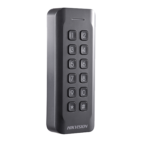 Cititor proximitate cu tastatura Hikvision DS-K1802MK, cartele Mifare 13.56 MHz, Wiegand, IP65