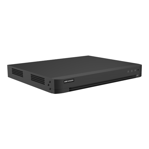 DVR hibrid 8 canale Hikvision AcuSense iDS-7208HTHI-M2-XT, 4K (8MP) + 8 IP, alarma, 2 HDD 12 TB