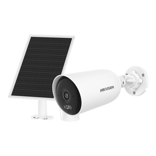 Camera 4G 4MP Hikvision DS-2CFS04-4G cu panou solar, lentila 2.8 mm, IR si lumina alba 30 m, IP66