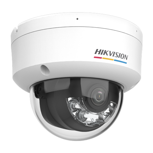 Camera IP dome 2MP Hikvision DS-2CD1127G2H-LIU, lentila 2.8 mm, IR si lumina alba 30 m, microfon