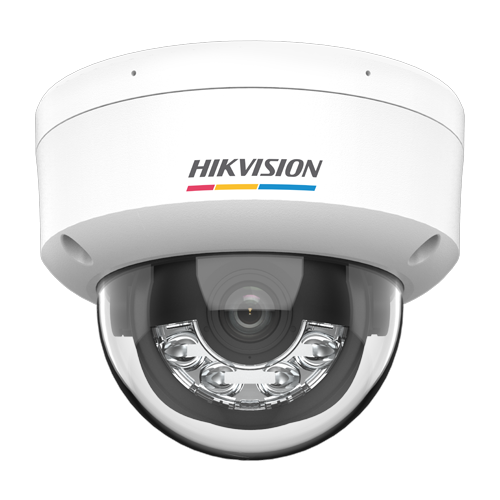 Camera IP dome 2MP Hikvision DS-2CD1127G2H-LIU, lentila 2.8 mm, IR si lumina alba 30 m, microfon