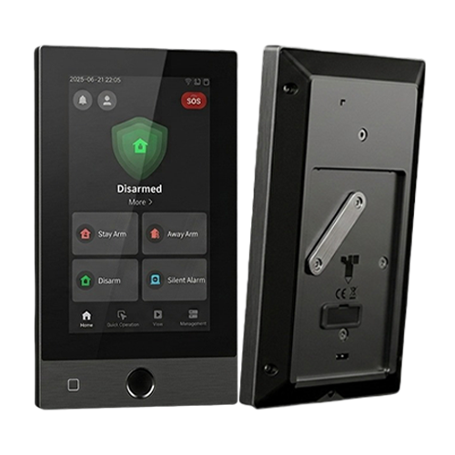 Tastatura touchscreen 7 inch Hikvision DS-PK670MDW-HWE neagra, AX Hybrid PRO, tag, Wi-Fi, PoE