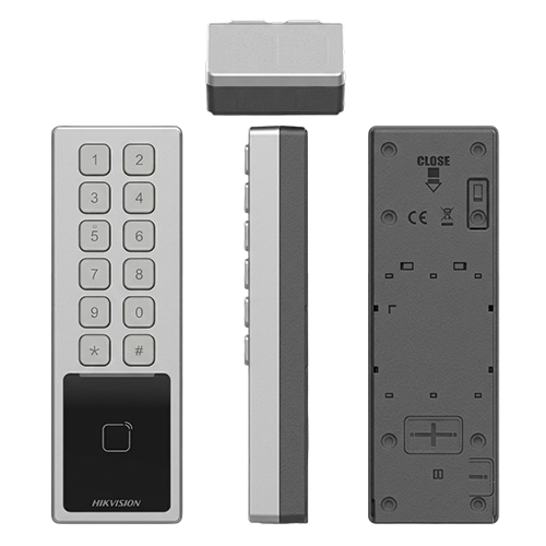 Tastatura de exterior Hikvision DS-PK502MDX pentru AX Hybrid PRO, PIN si tag Mifare, IP66, IK08