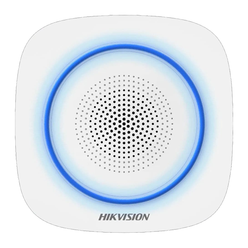 Sirena wireless de interior Hikvision AX PRO DS-PS1-I-WE-B, LED albastru, 90-110 dB, baterii incluse