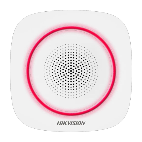 Sirena wireless de interior Hikvision AX PRO DS-PS1-I-WE-R, LED rosu, 90-110 dB, baterii incluse