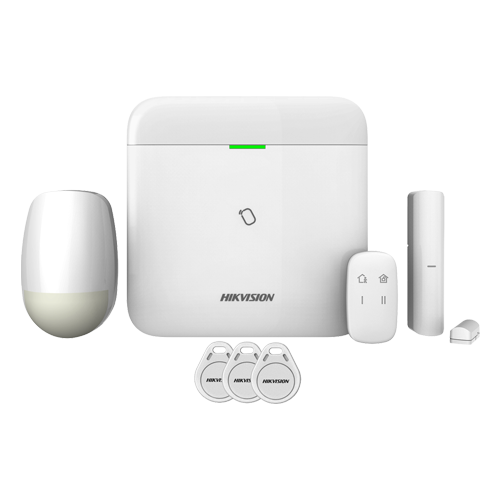 Kit alarma wireless Hikvision AX PRO DS-PWA96-KIT-WE, centrala 96 zone, Wi-Fi, LAN, 4G, telecomanda