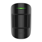 Detector combinat wireless Ajax CombiProtect negru, miscare PIR 12 m si geam spart 9 m, Grad 2