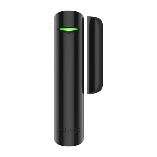 Contact magnetic wireless Ajax DoorProtect Plus negru, senzor de soc si inclinare, Grad 2, 868 MHz