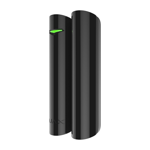 Contact magnetic wireless Ajax DoorProtect Plus negru, senzor de soc si inclinare, Grad 2, 868 MHz
