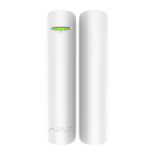 Contact magnetic wireless Ajax DoorProtect Plus alb, cu senzor de soc si inclinare, Grad 2, 868 MHz