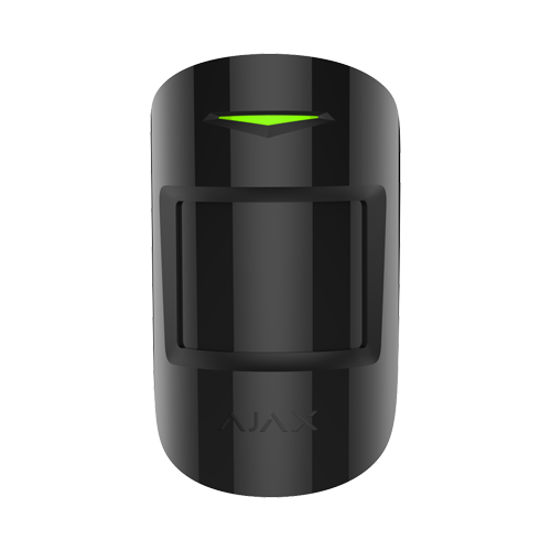 Detector de miscare wireless Ajax MotionProtect Plus negru, PIR + microunde 24 GHz, 12 m, Grad 2
