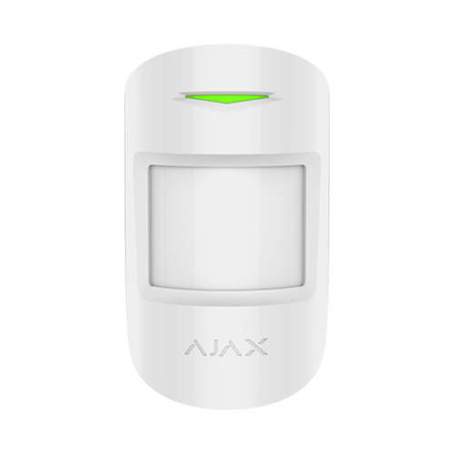 Detector de miscare wireless Ajax MotionProtect Plus alb, PIR + microunde 24 GHz, 12 m, Grad 2