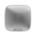 Sirena wireless de exterior Ajax StreetSiren alba, 113 dB, LED, IP54, baterii 5 ani, Grad 2, 868 MHz