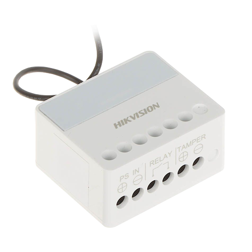 Modul releu wireless Hikvision AX PRO DS-PM1-O1L-WE, contact NO/NC 36V DC 5A, alimentare 7-24V