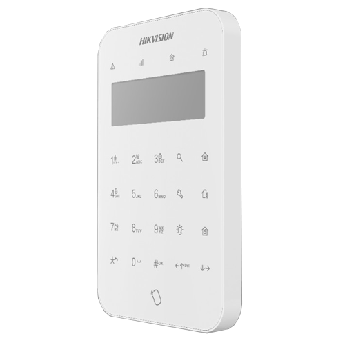 Tastatura wireless LCD Hikvision AX PRO DS-PK1-LT-WE, butoane tactile, tamper, baterii incluse