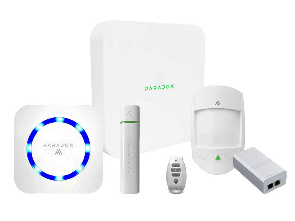 Kit alarma wireless Paradox M1 de interior: centrala M25, senzor PMD3M, contact DCT2M, telecomanda