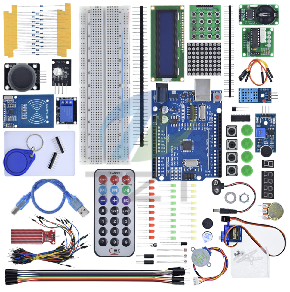 Kit RFID starter pentru Arduino Uno R3 cu module, senzori si componente