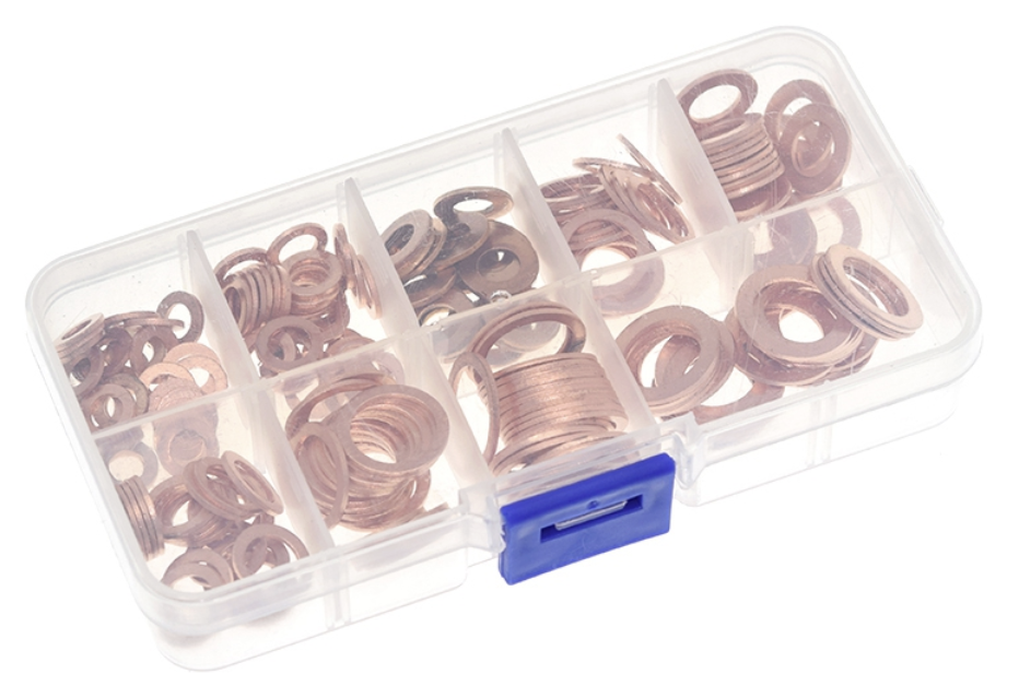 Set de 200 saibe de cupru M5-M14 in cutie organizatoare cu 10 compartimente