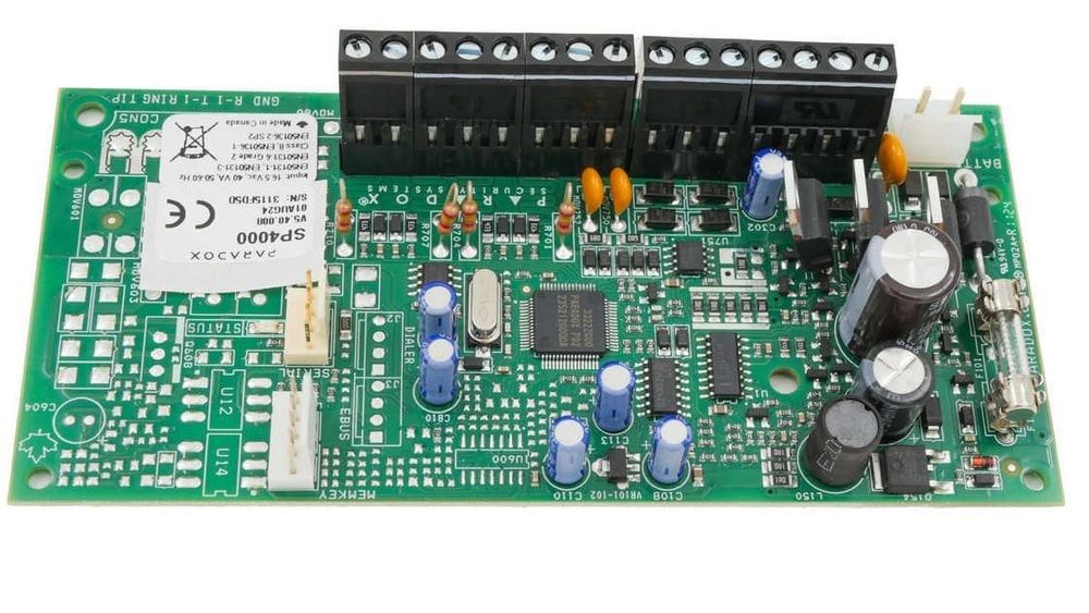 Centrala alarma Paradox Spectra SP4000, placa fara cutie, 4 zone extensibile la 32, 2 partitii
