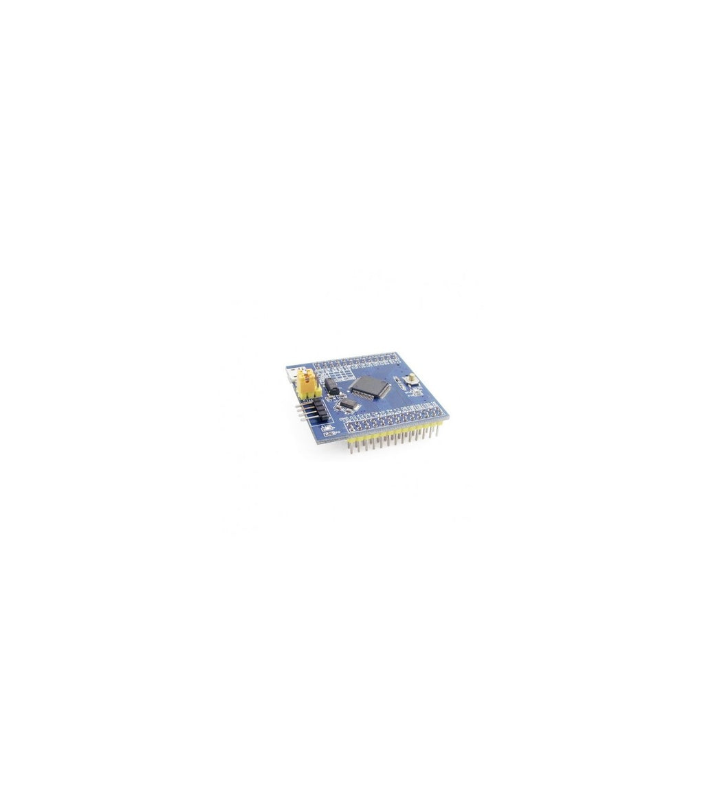 STM32F103RCT6 vedere de sus cu butoane reset și boot