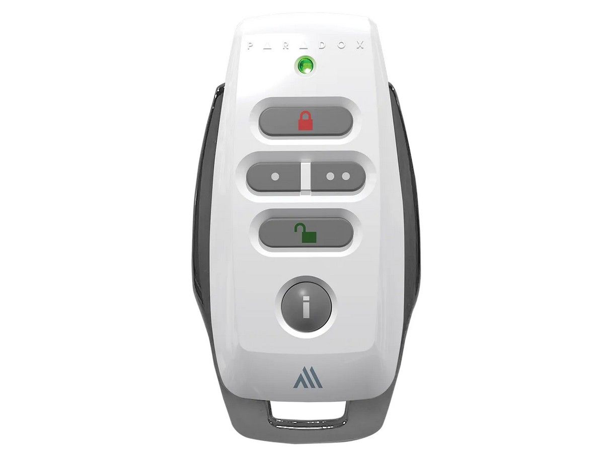 Telecomanda wireless Paradox REM25M cu 5 butoane iluminate, rezistenta la apa, pentru centrala M25
