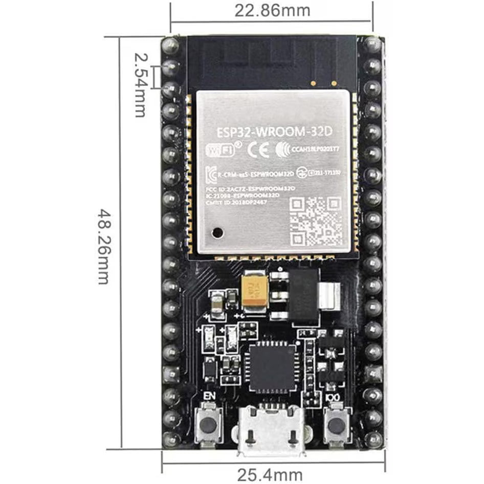 Placa de dezvoltare ESP-WROOM-32D, WiFi 2.4GHz, Bluetooth
