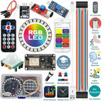 Kit ESP8266 cu Inel LED RGB WS2812B 24 Biți, Senzor Sunet și Telecomandă IR