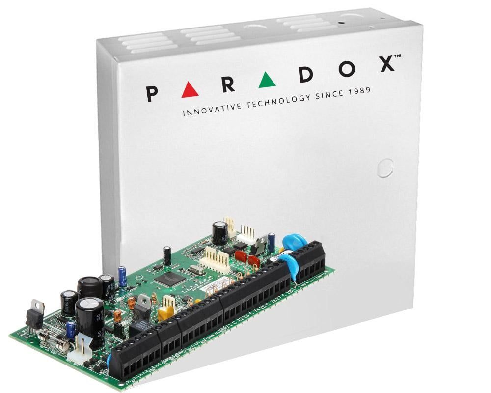 Centrala alarma Paradox Spectra SP6000 cu cutie metalica si transformator, 8 zone extensibile la 32