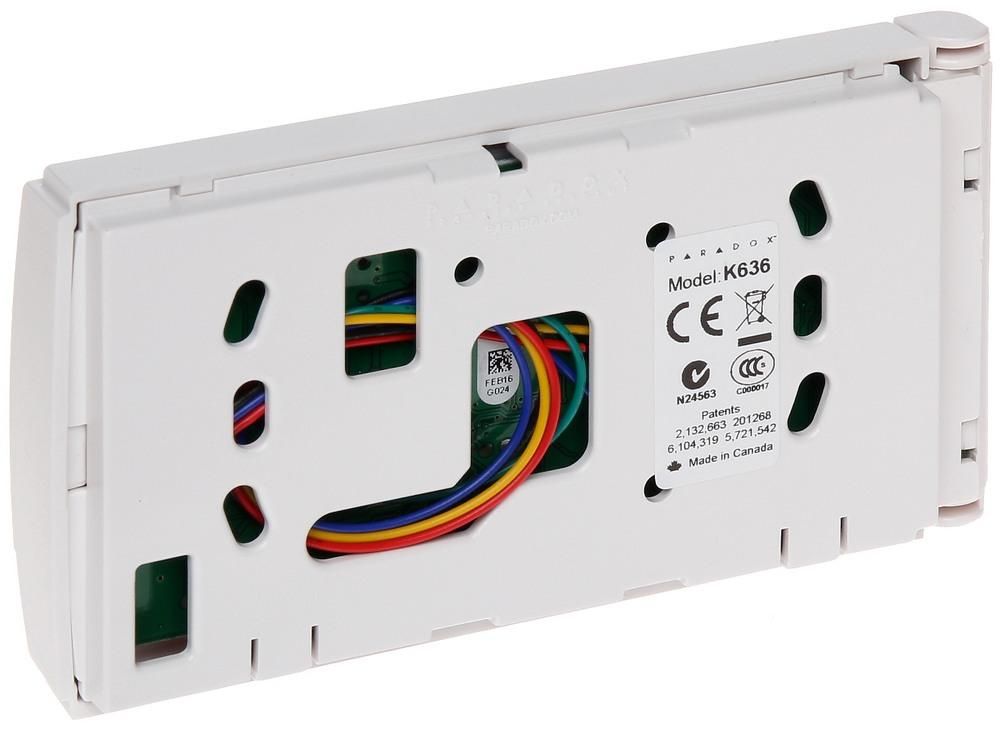 Tastatura alarma LED Paradox K636 cu 10 zone, cablata, pentru centrale Spectra si Magellan