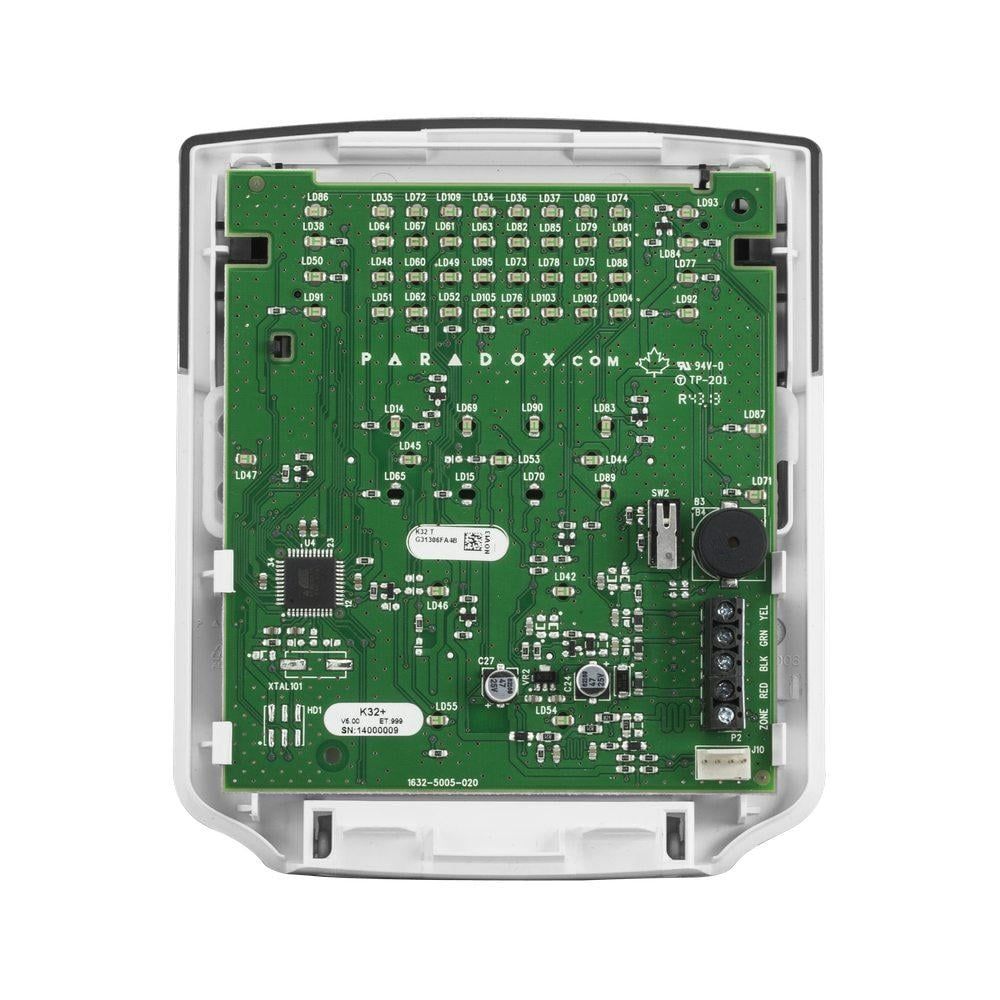 Tastatura alarma LED Paradox K32+ cu 32 de zone si 2 partitii, cablata, pentru Spectra si Magellan