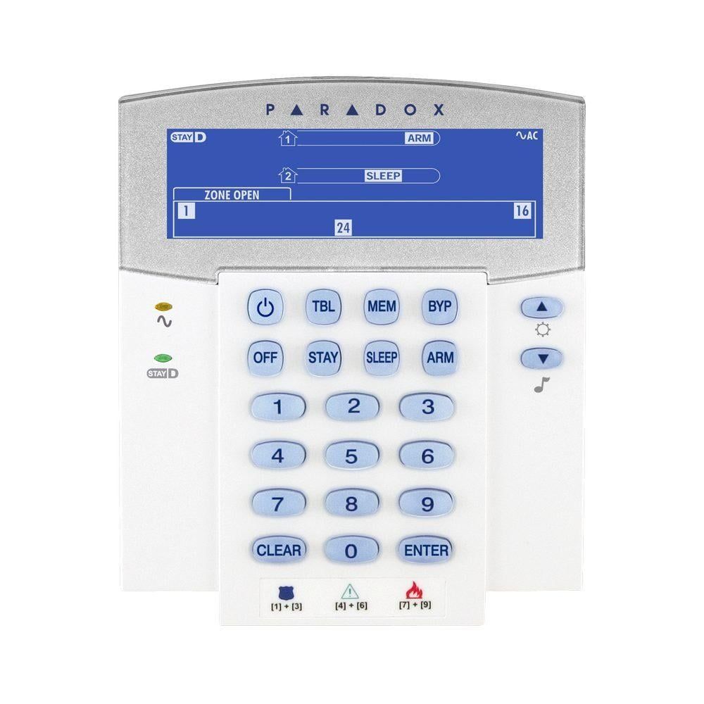 Tastatura alarma LCD cu pictograme Paradox K35, 32 de zone si 2 partitii, pentru Spectra si Magellan