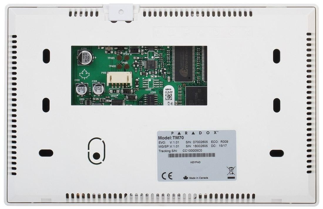 Tastatura alarma touchscreen 7 inch Paradox TM70 cu card microSD, pentru EVO, Magellan si Spectra
