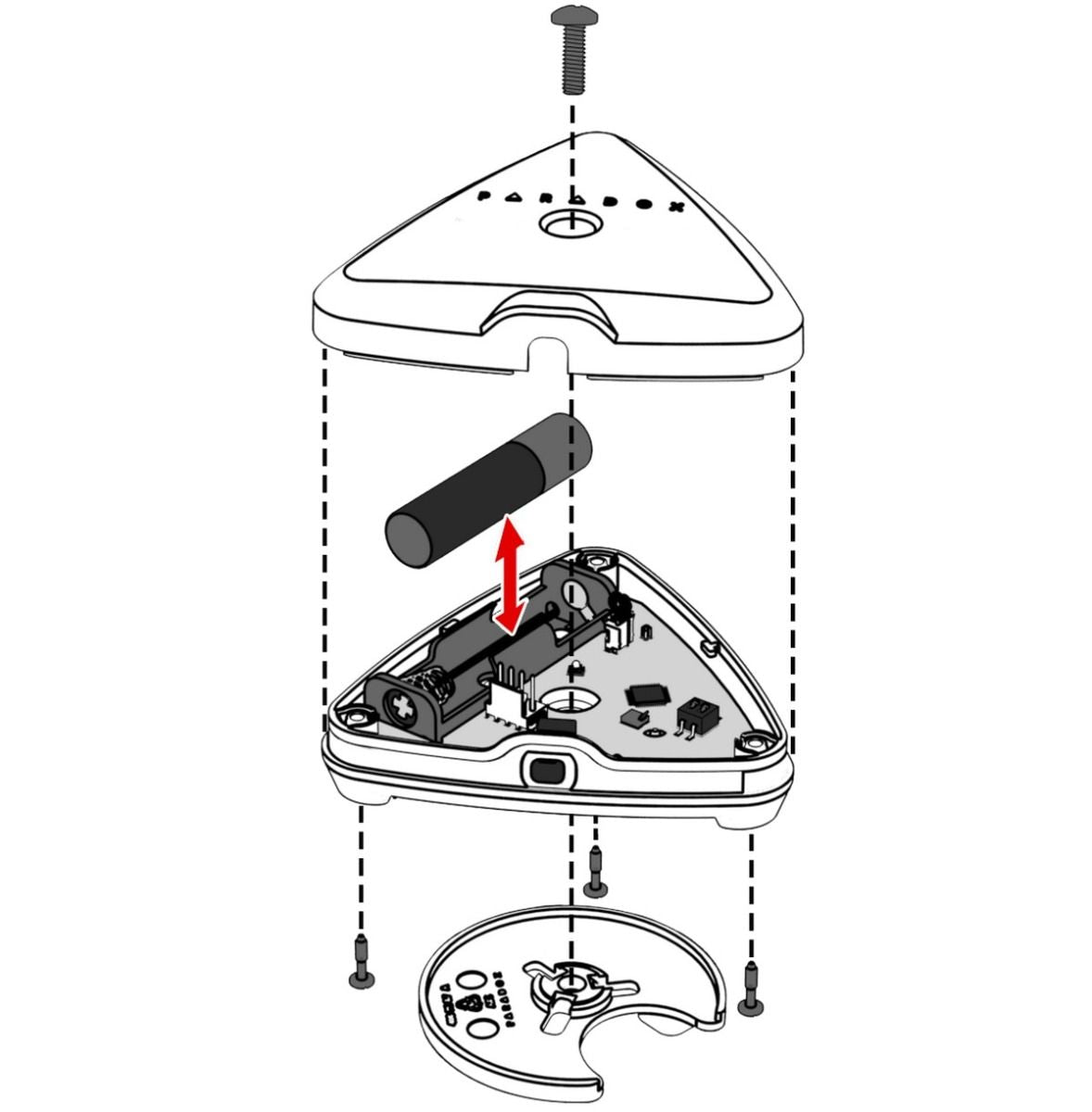 Detector de inundatie wireless Paradox WD1, bidirectional, cu buzzer si LED, IP67, pentru Magellan