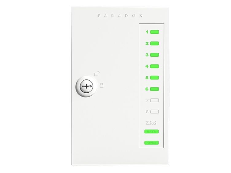 Modul extensie 8 zone cablate Paradox ZX82 in carcasa cu LED-uri de stare si anti-sabotaj, SP, MG