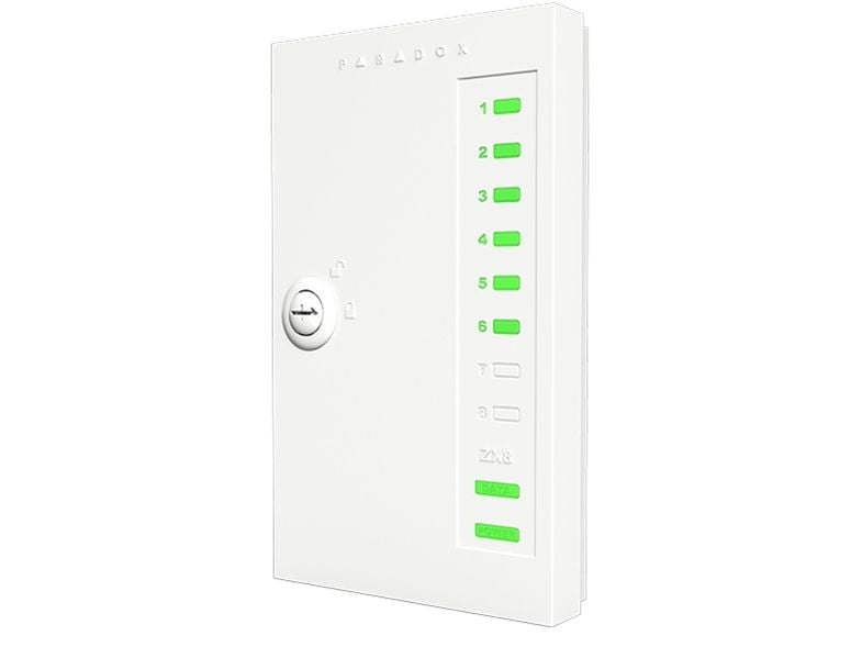 Modul extensie 8 zone cablate Paradox ZX82 in carcasa cu LED-uri de stare si anti-sabotaj, SP, MG